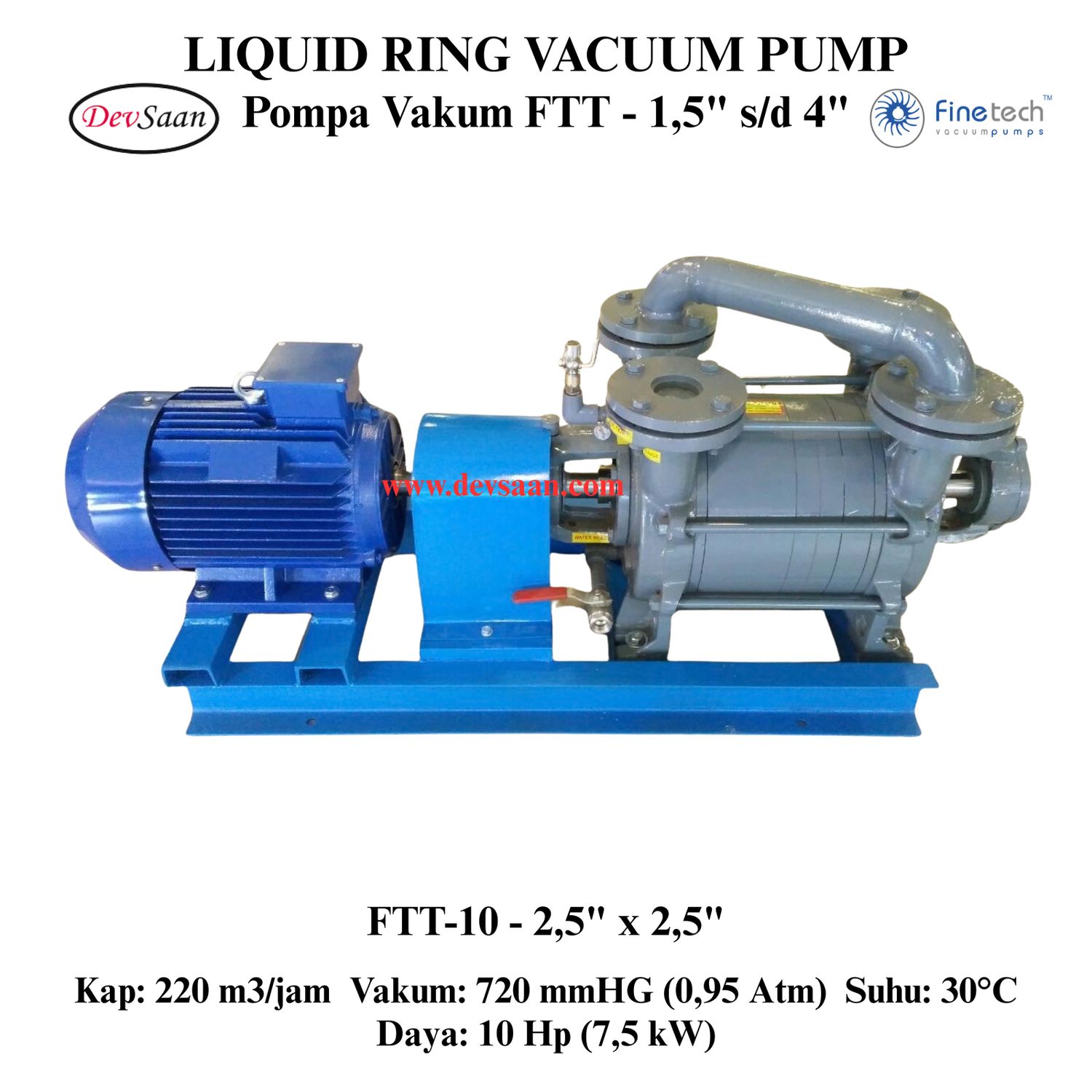Pompa Vakum FTT-10 Two Stage Liquid Ring Vacuum Pump Komplit Set