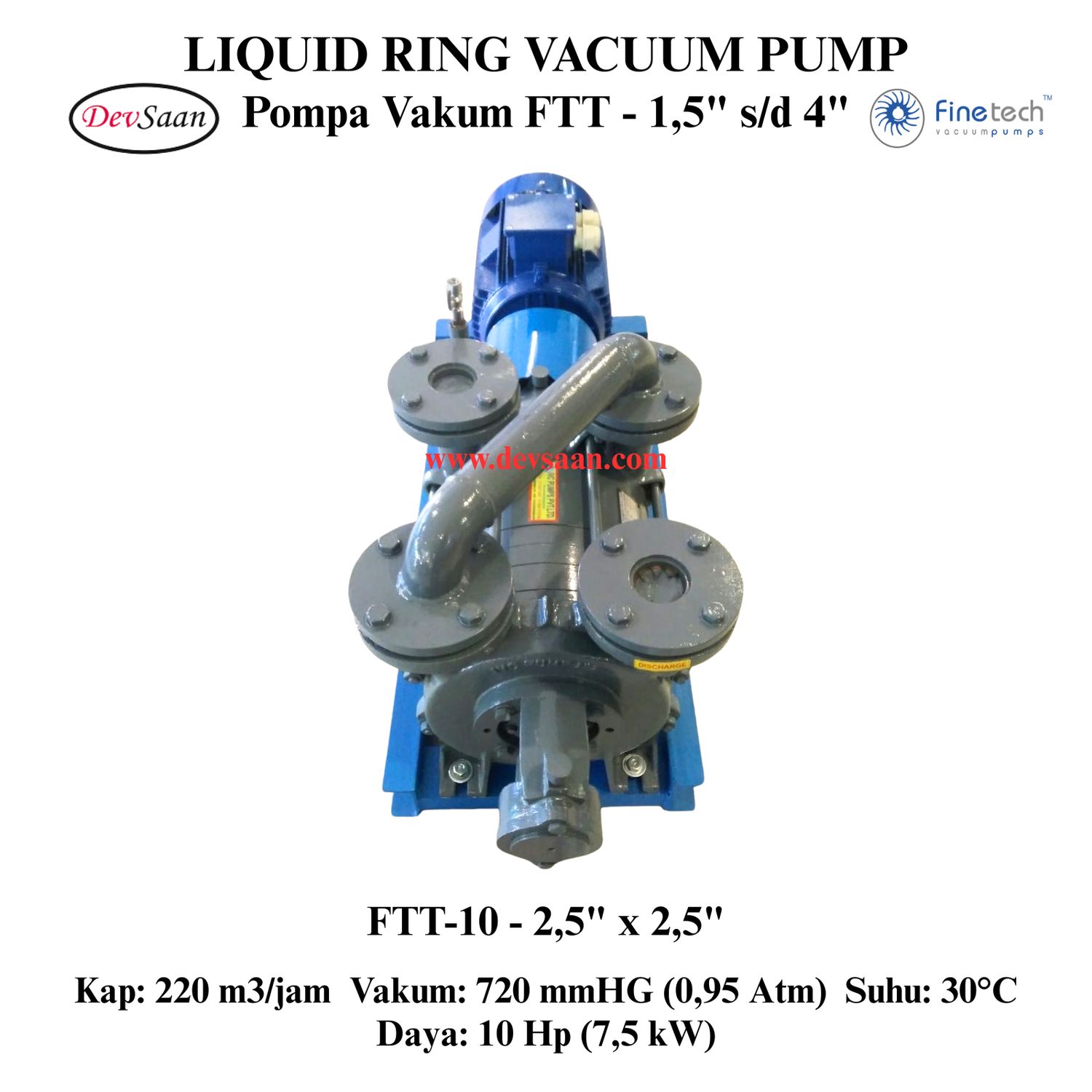 Pompa Vakum FTT-10 Two Stage Liquid Ring Vacuum Pump Komplit Set