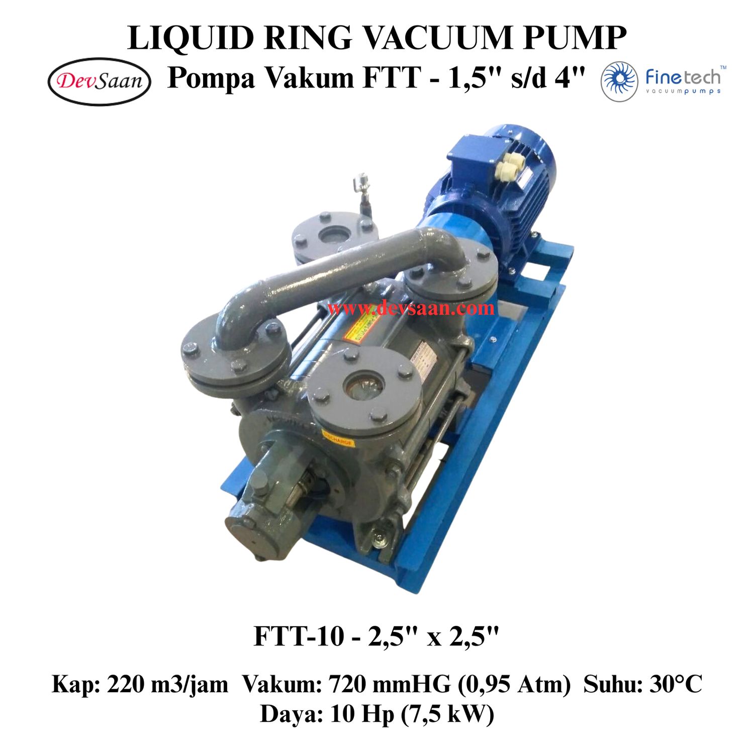 Pompa Vakum FTT-10 Two Stage Liquid Ring Vacuum Pump Komplit Set