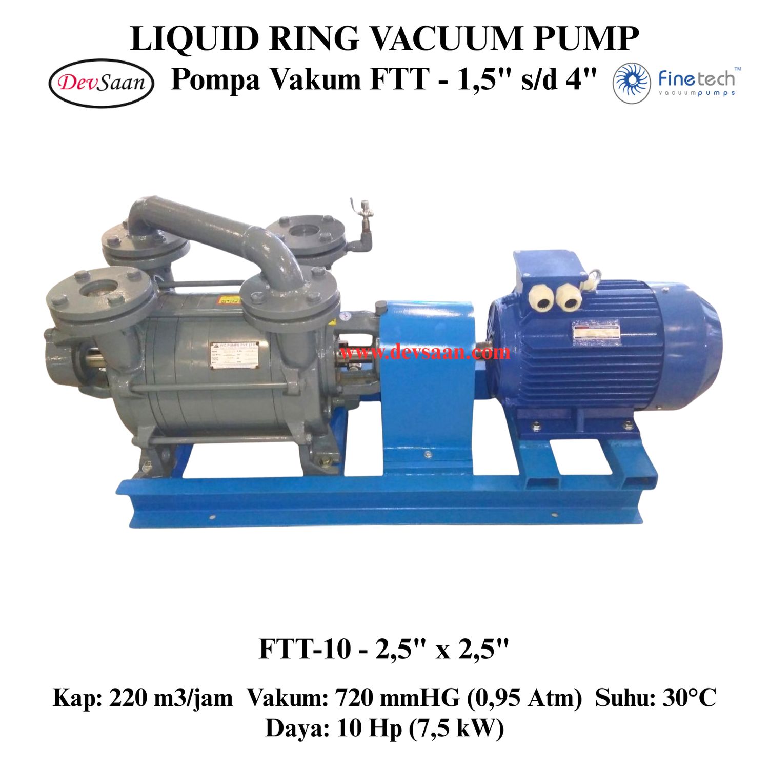 Pompa Vakum FTT-10 Two Stage Liquid Ring Vacuum Pump Komplit Set