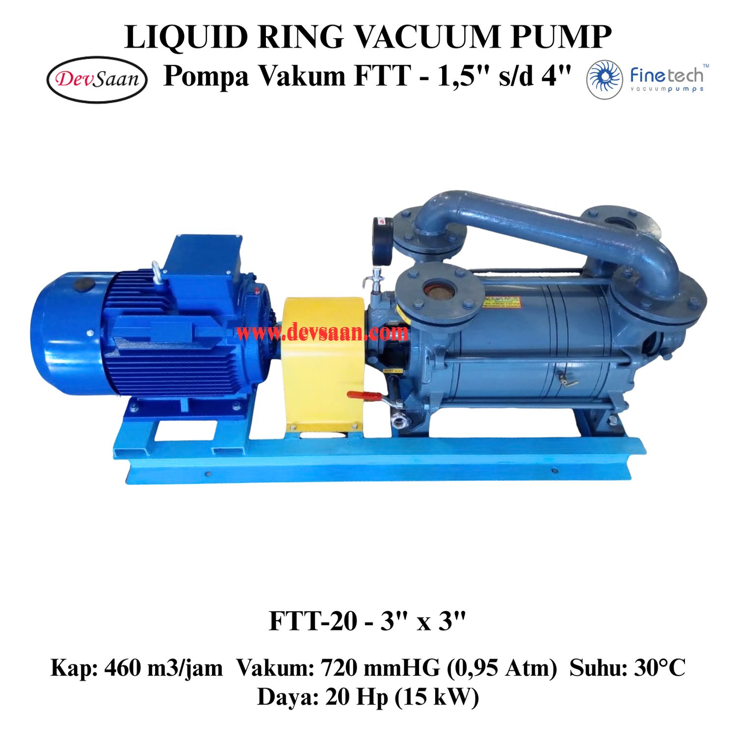 Pompa Vakum FTT-20 Two Stage Liquid Ring Vacuum Pump Komplit Set