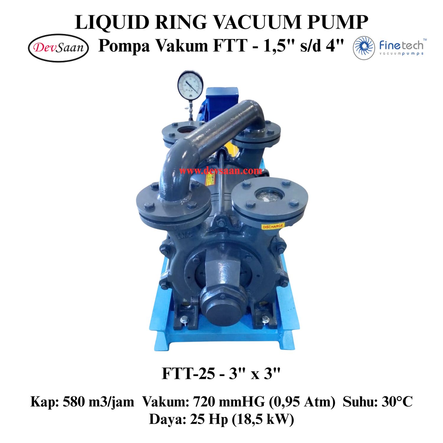 Pompa Vakum FTT-25 Two Stage Liquid Ring Vacuum Pump Komplit Set