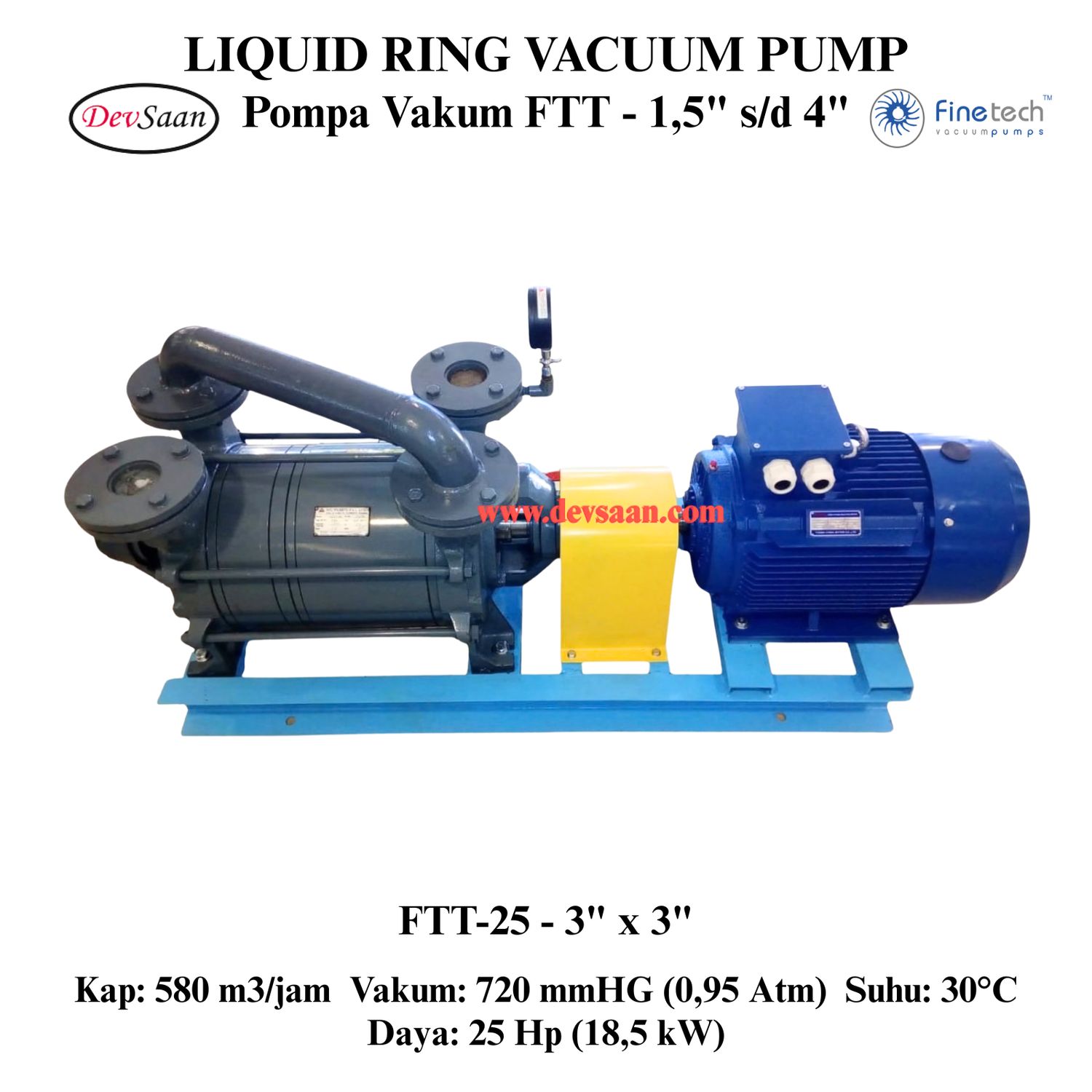 Pompa Vakum FTT-25 Two Stage Liquid Ring Vacuum Pump Komplit Set