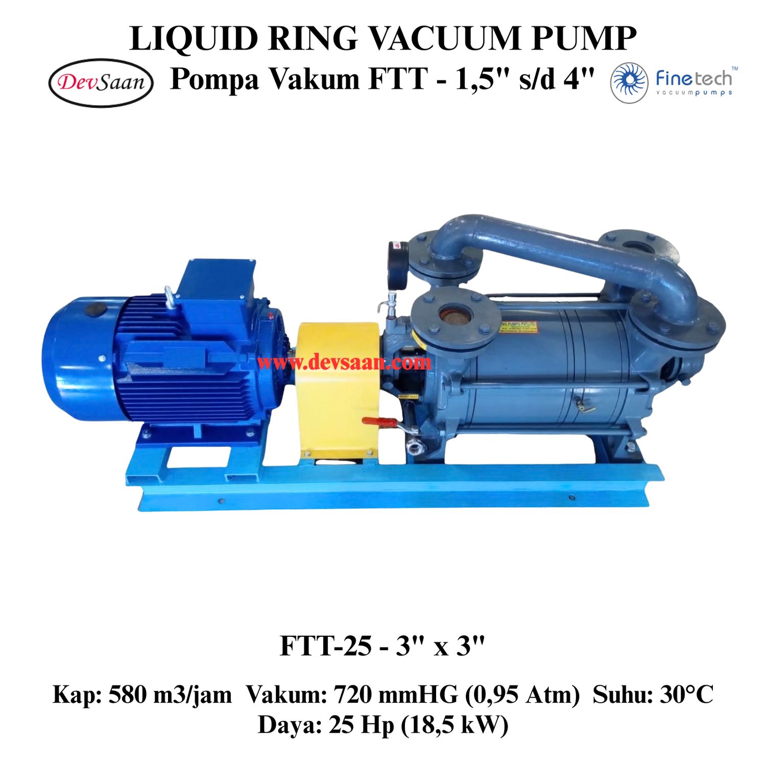 Pompa Vakum FTT-25 Two Stage Liquid Ring Vacuum Pump Komplit Set