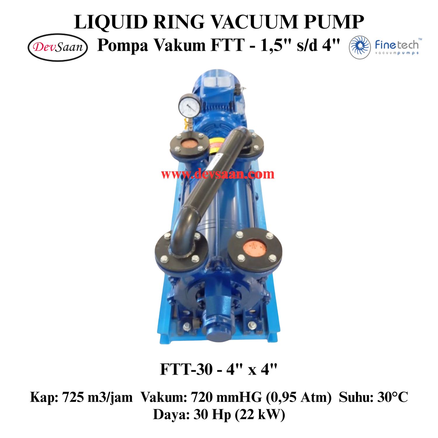 Pompa Vakum FTT-30 Two Stage Liquid Ring Vacuum Pump Komplit Set