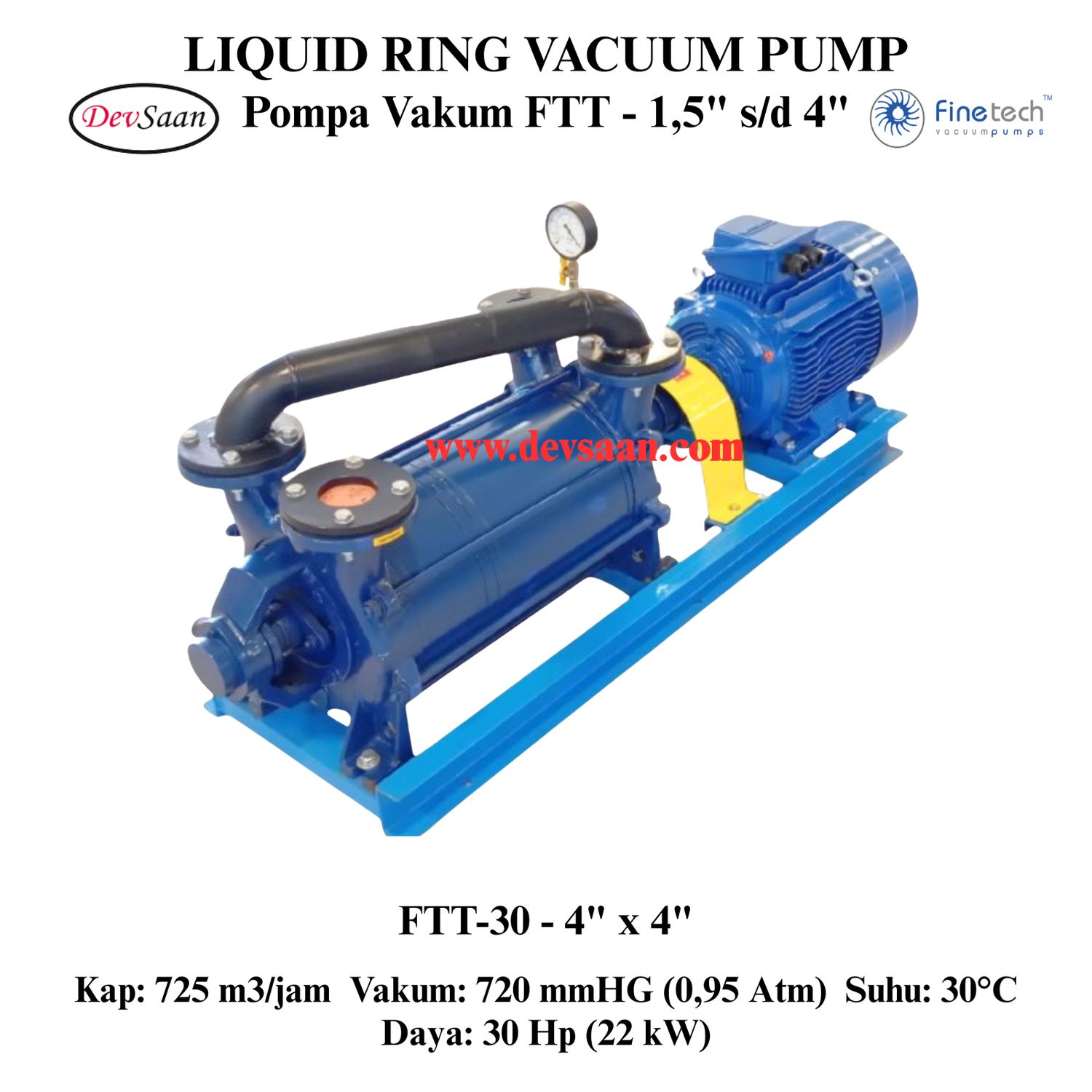 Pompa Vakum FTT-30 Two Stage Liquid Ring Vacuum Pump Komplit Set