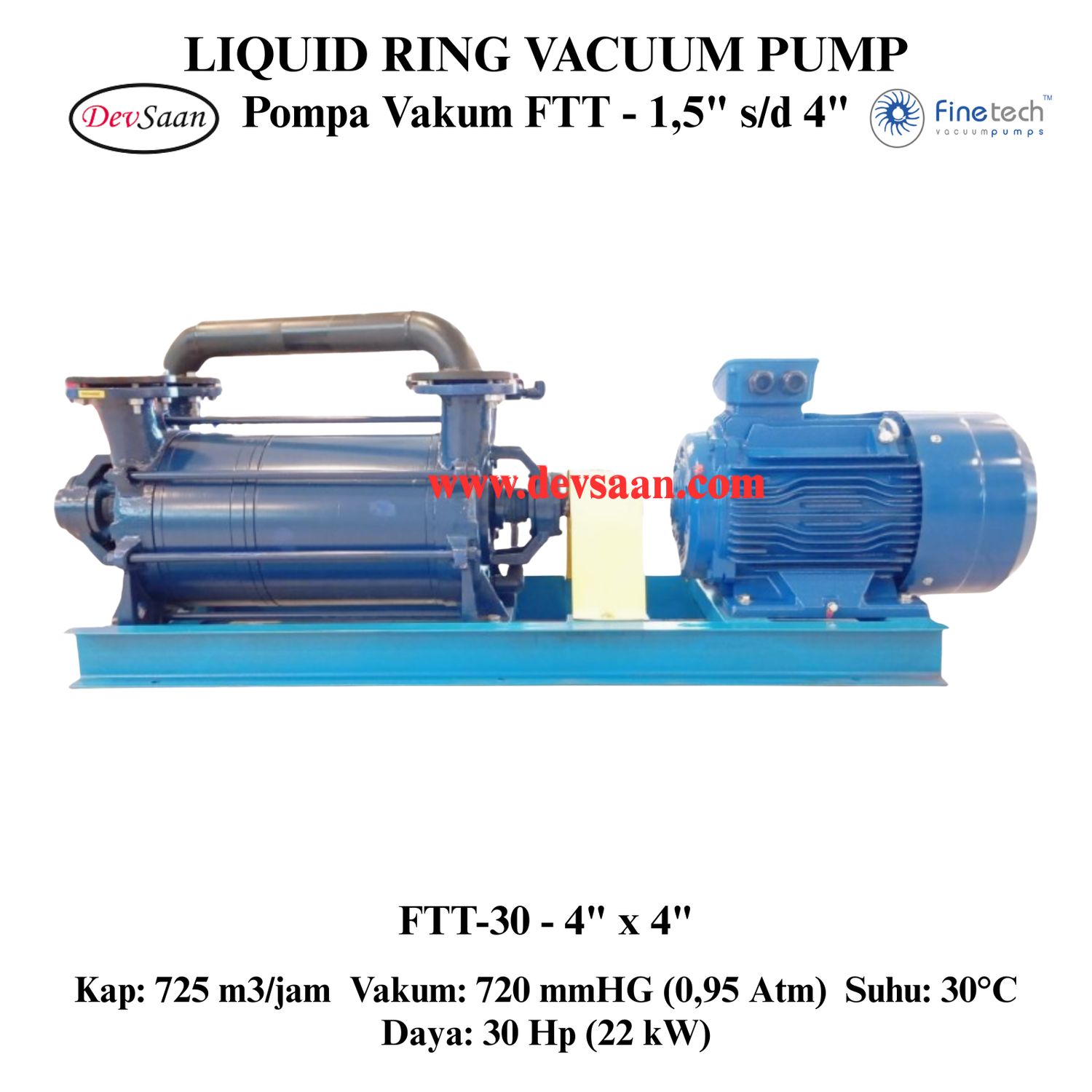 Pompa Vakum FTT-30 Two Stage Liquid Ring Vacuum Pump Komplit Set