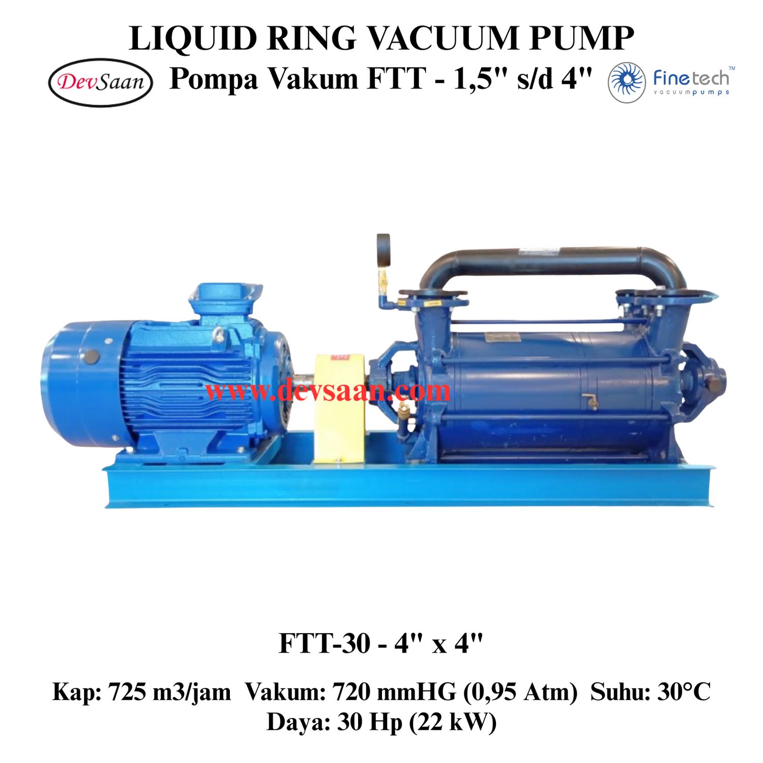 Pompa Vakum FTT-30 Two Stage Liquid Ring Vacuum Pump Komplit Set