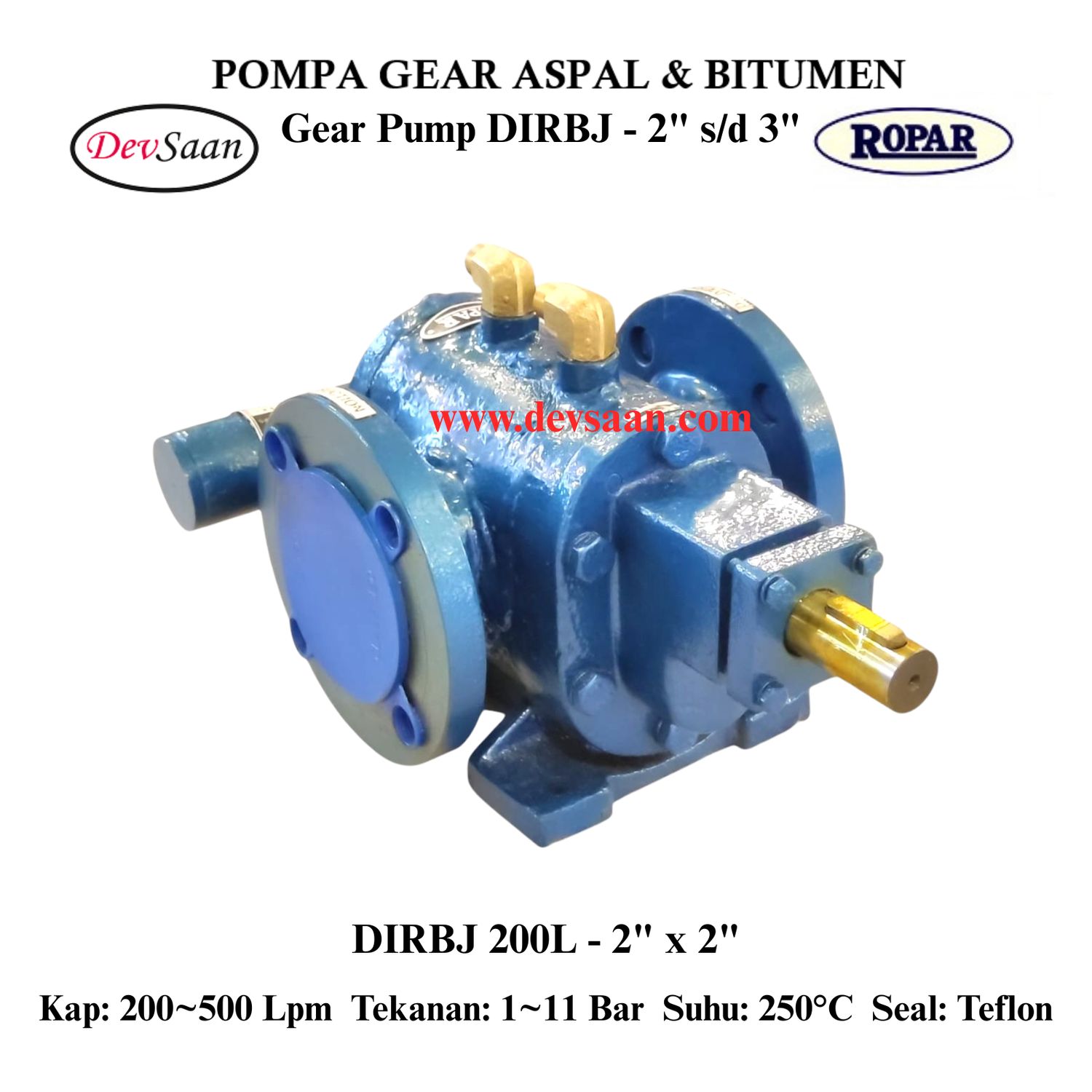 Gear Pump Rotari Jacket DIRBJ 200L Pompa Aspal