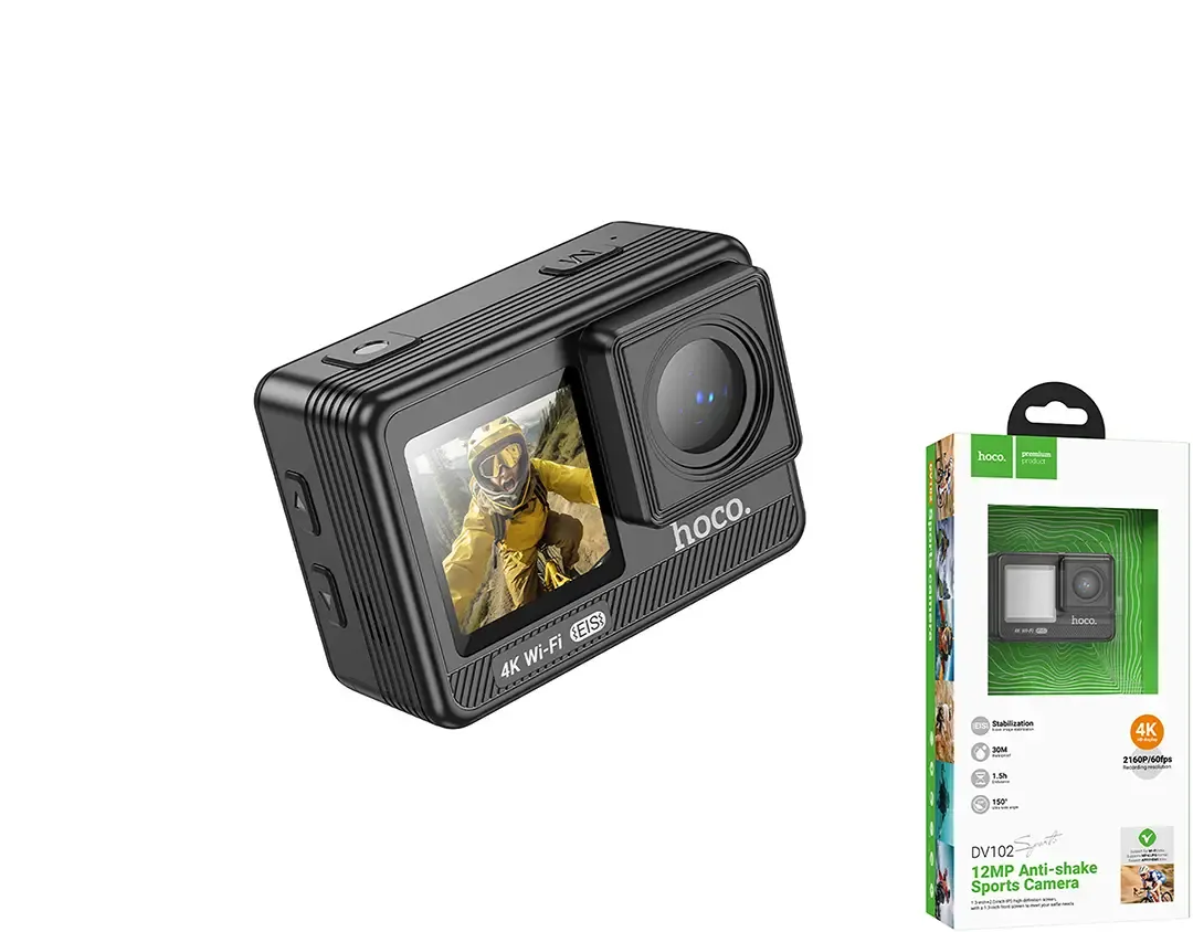 Hoco DV102 sporta kamera 2160p ar stabilizatoru Hoco DV102 sporta kamera 2160p ar stabilizatoru