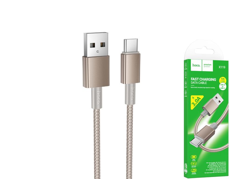 Hoco X119 USB-A uz USB-C pītais kabelis