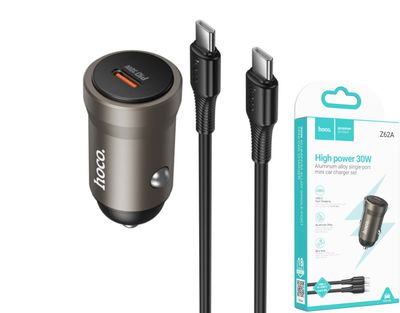 Hoco Z62A ātrais auto lādētājs ar USB-C kabeli Hoco Z62A ātrais auto lādētājs ar USB-C kabeli