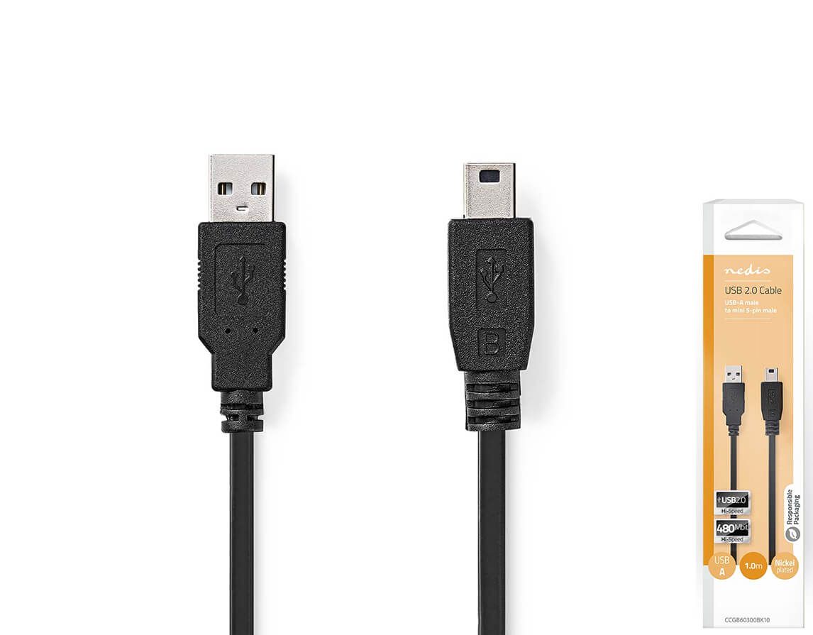 Nedis USB-A uz Mini-B USB kabelis