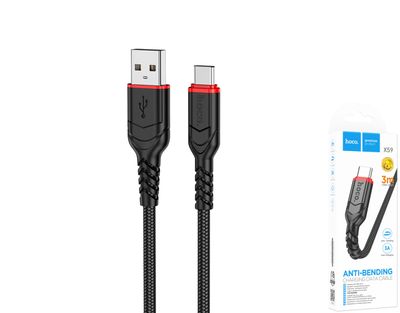 Hoco X59 USB-A uz USB-C pītais kabelis Hoco X59 USB-A uz USB-C pītais kabelis