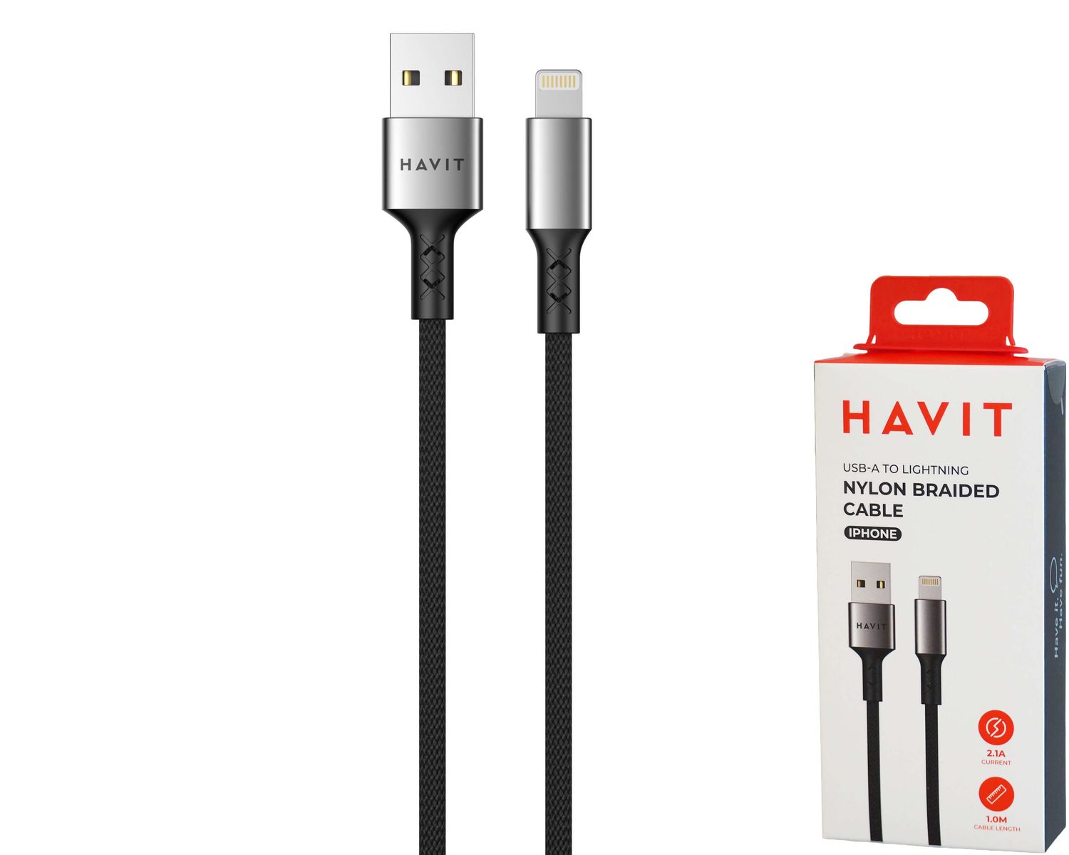 Havit CB670 USB-A uz Lightning pītais kabelis