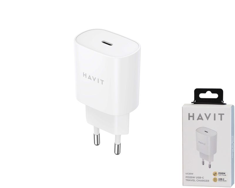 Havit UC25W Type-C tīkla lādētājs Havit UC25W Type-C tīkla lādētājs