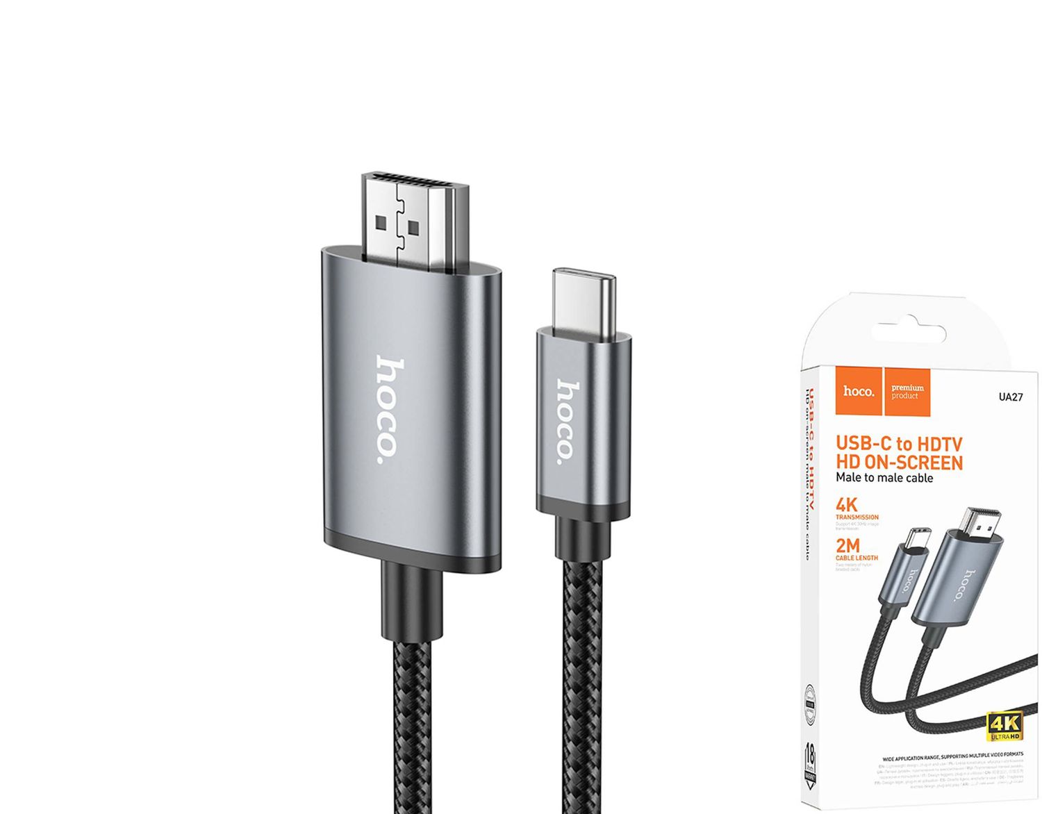 Hoco UA27 Type C uz HDMI video kabelis Hoco UA27 Type C uz HDMI video kabelis