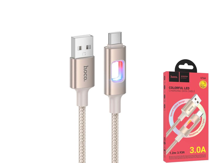 Hoco U144 USB-A uz USB-C pītais kabelis