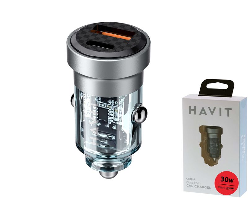 Havit CC2016 ātrais auto lādētājs Havit CC2016 ātrais auto lādētājs