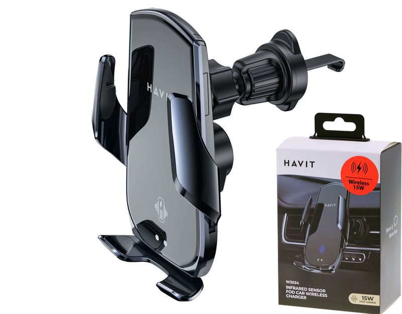 Havit W3034 auto bezvadu lādētājs-turētājs