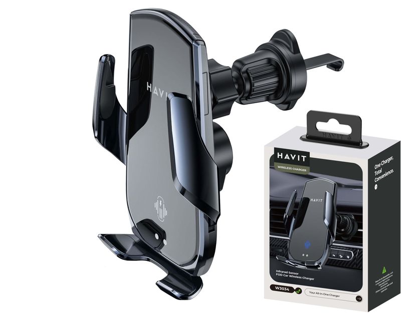 Havit W3034 auto bezvadu lādētājs-turētājs