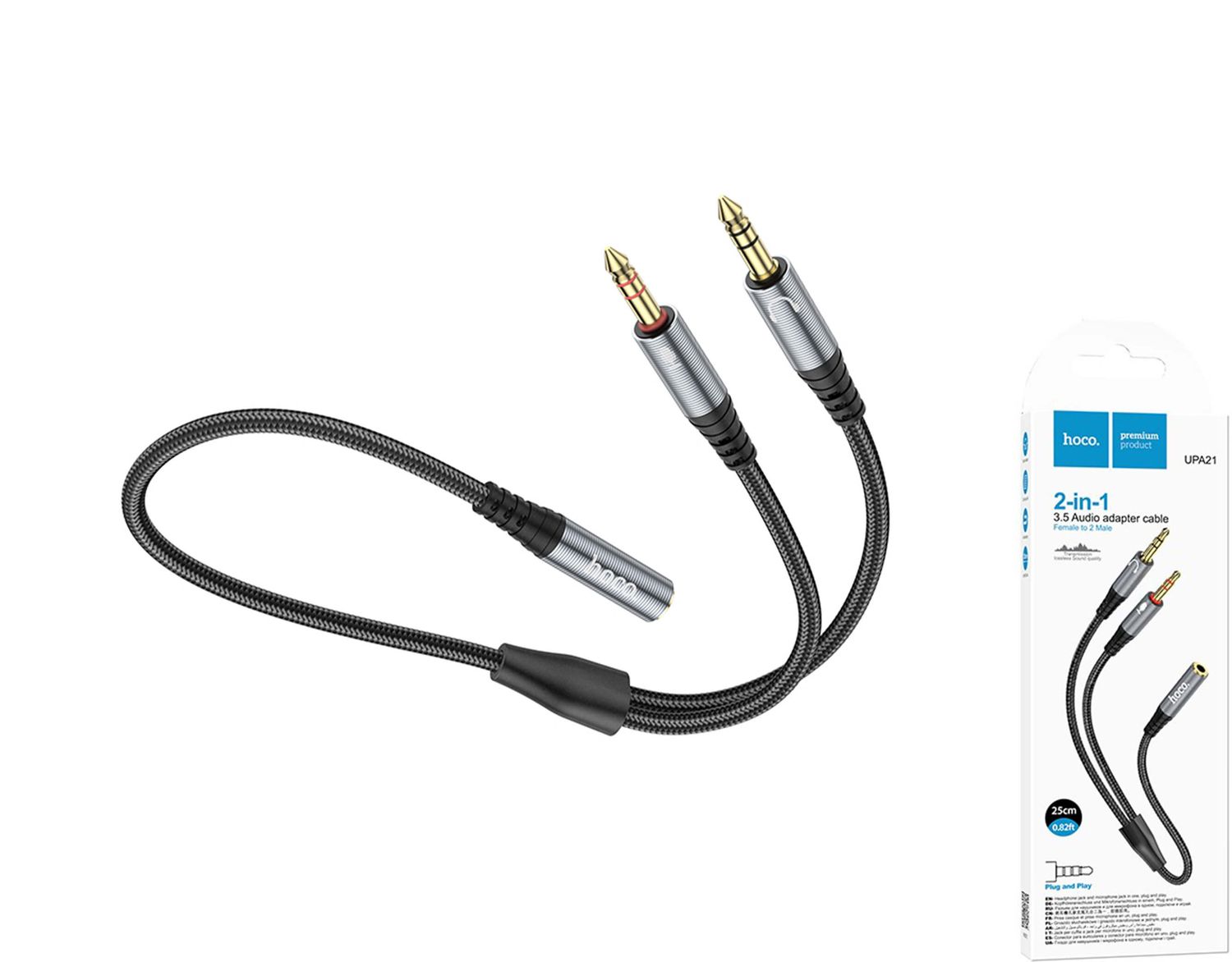 Hoco UPA21 audio sadalītāja adapteris Hoco UPA21 audio sadalītāja adapteris