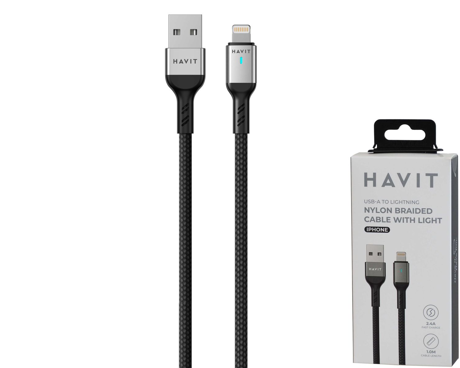 Havit CB6315 USB-A uz Lightning pītais kabelis