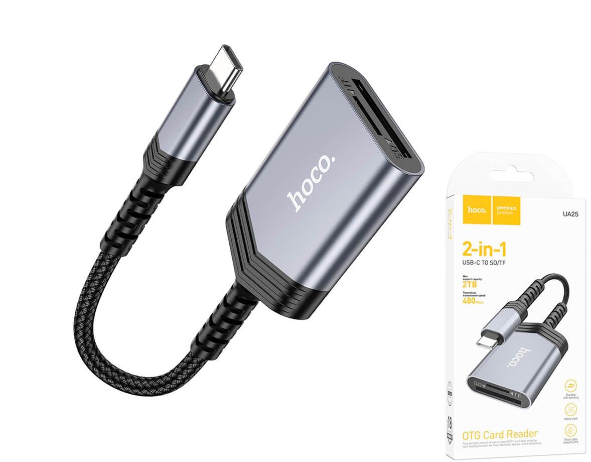 Hoco UA25 Type-C uz microSD/SD karšu adapteris Hoco UA25 Type-C uz microSD/SD karšu adapteris