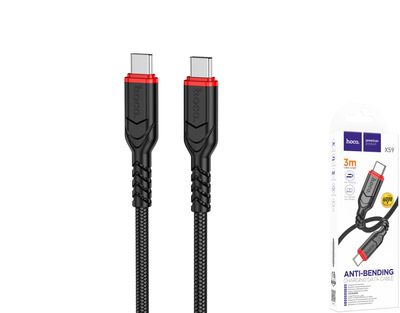 Hoco X59 USB-C uz USB-C pītais kabelis Hoco X59 USB-C uz USB-C pītais kabelis