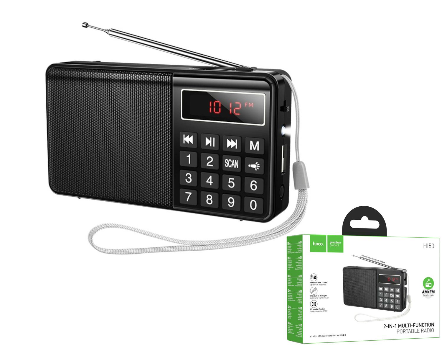 Hoco H50 portatīvais digitālais radio/BT skaļrunis