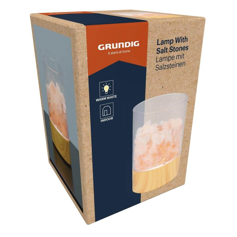 Grundig lampa ar sāls akmeņiem