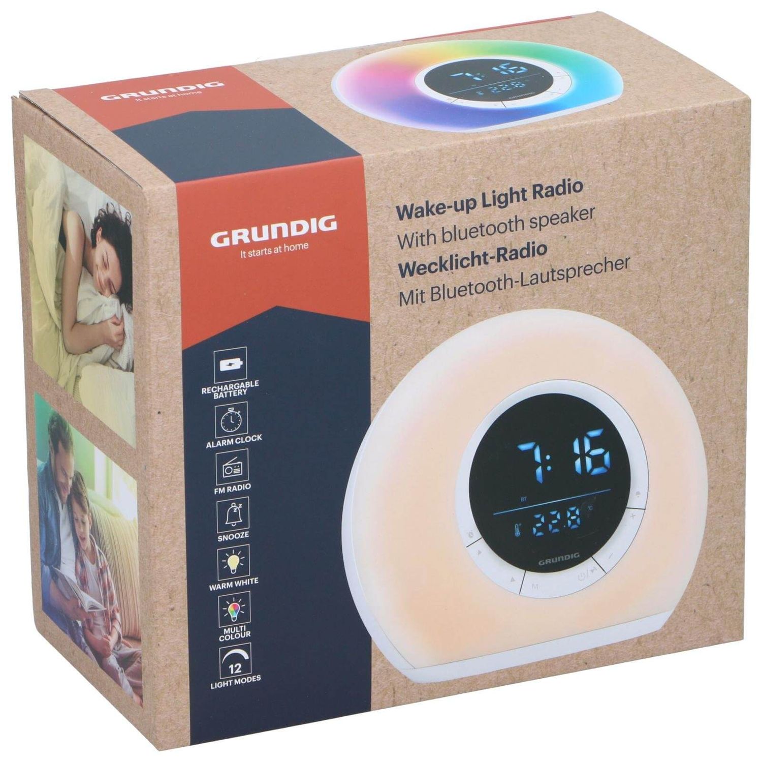 Grundig 27066 multifunkcionālais modinātājs ar LED gaismu