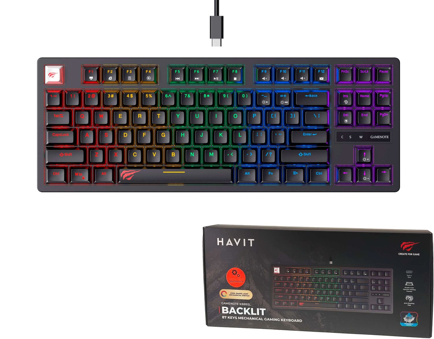 Havit KB892L mehāniskā tastatūra
