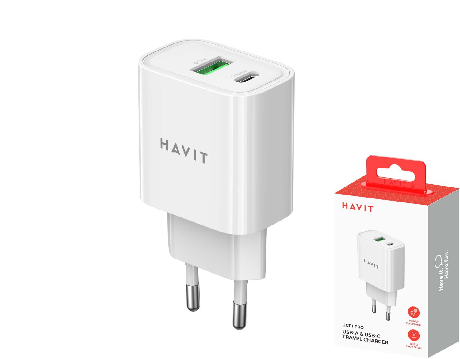 Havit UC111 ātrais tīkla lādētājs Havit UC111 ātrais tīkla lādētājs