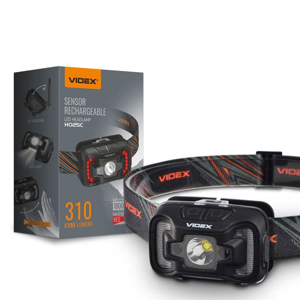Videx H025 uzlādējams LED galvas lukturis