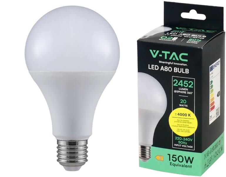 V-TAC 22022 A80 LED spuldze V-TAC 22022 A80 LED spuldze
