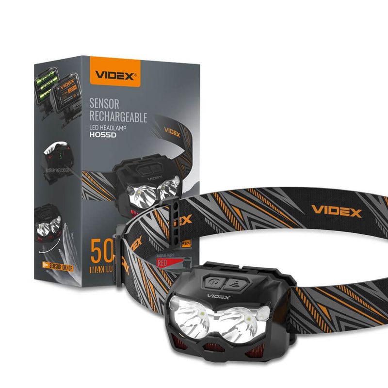Videx H055 uzlādējams LED galvas lukturis