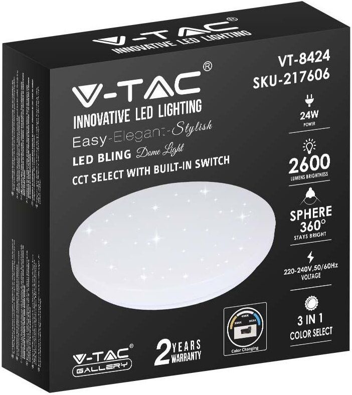 V-TAC 8424RD LED gaismeklis ar mirdzuma efektu