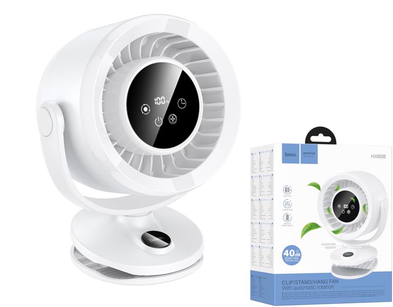 Hoco HX608 galda ventilators ar klipša stiprinājumu