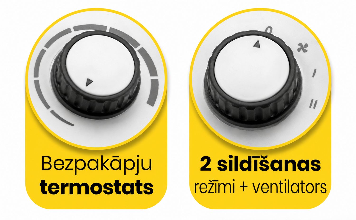 Clatronic HL3761 termostats, divi sildīšanas režīmi un ventilators