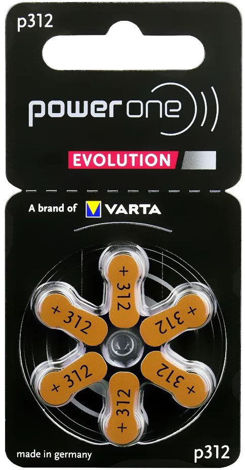 PowerOne EVO PR312 dzirdes aparātu baterijas