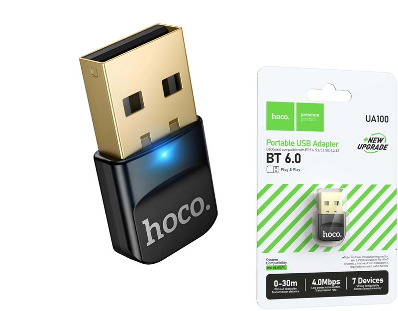 Hoco UA100 USB Bluetooth adapteris Hoco UA100 USB Bluetooth adapteris