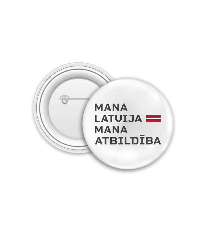 Nozīmīte ar Latvijas motīvu "Mana Latvija. Mana atbildība"
