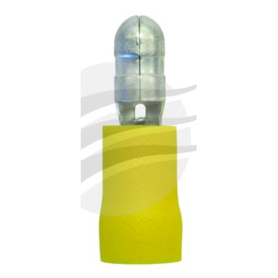 PKT 10 MALE BULLET TERMINAL 5mm INSUL PVC COPPER SLEEVE yellow