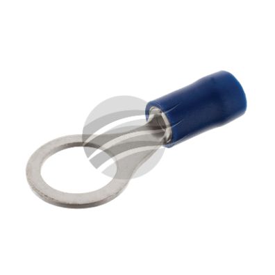 PKT 10 RING TERMINAL 8mm INSUL PVC COPPER SLEEVE DBL CRIMP