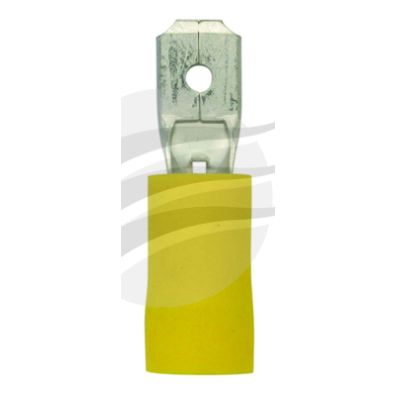PKT 10 MALE BLADE TERMINAL 6.3mm INSUL PVC COPPER SLEEVE