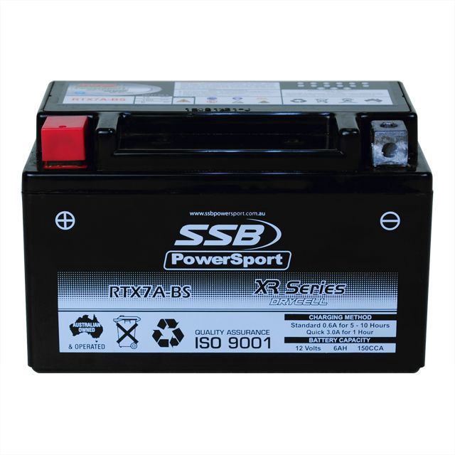 RTX7A-BS - High Performance AGM Motorcycle Battery