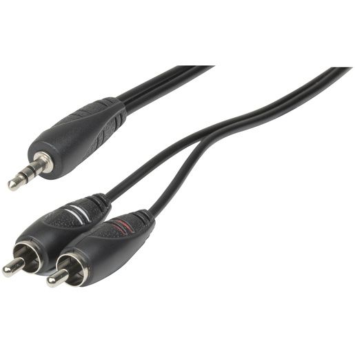 LEAD AUDIO PLG 3.5MM STER- 2PLG RCA 1.5M