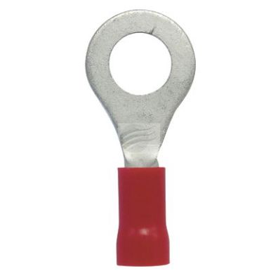 TE1106BL-  RING TERMINAL 6mm INSUL PVC COPPER SLEEVE DBL