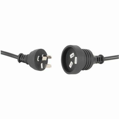 LEAD MAINS EXT 240V 10A BLK 2M